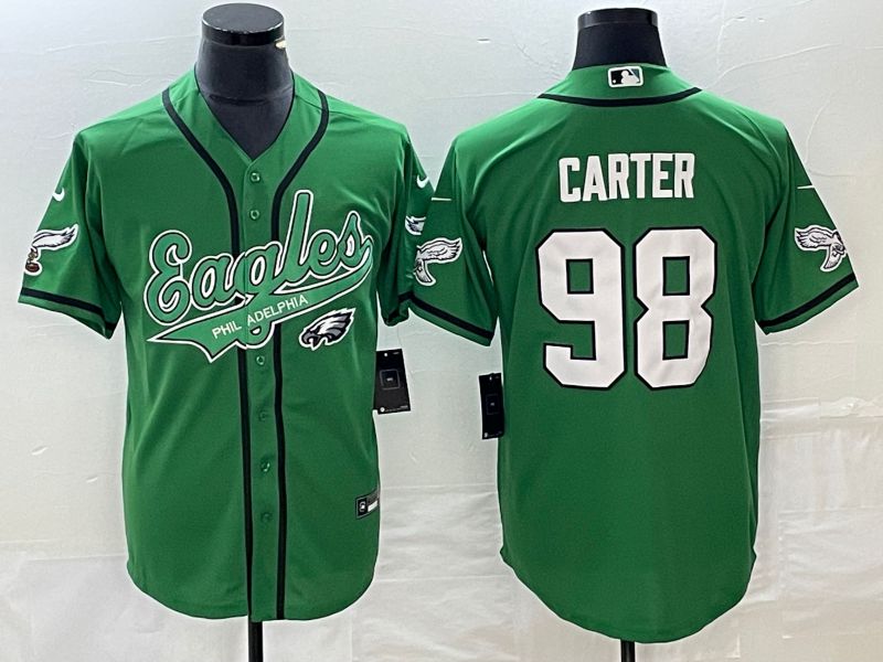 Men Philadelphia Eagles #98 Carter Green Co Branding Game NFL Jersey style 3->nba hats->Sports Caps